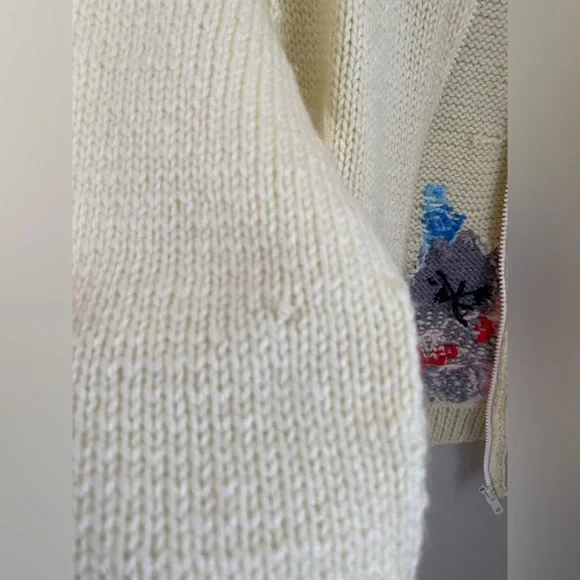 Vintage Hand-Knit Dumbo Zip Cardigan Size 6-7 (approx) - Picture 10 of 12